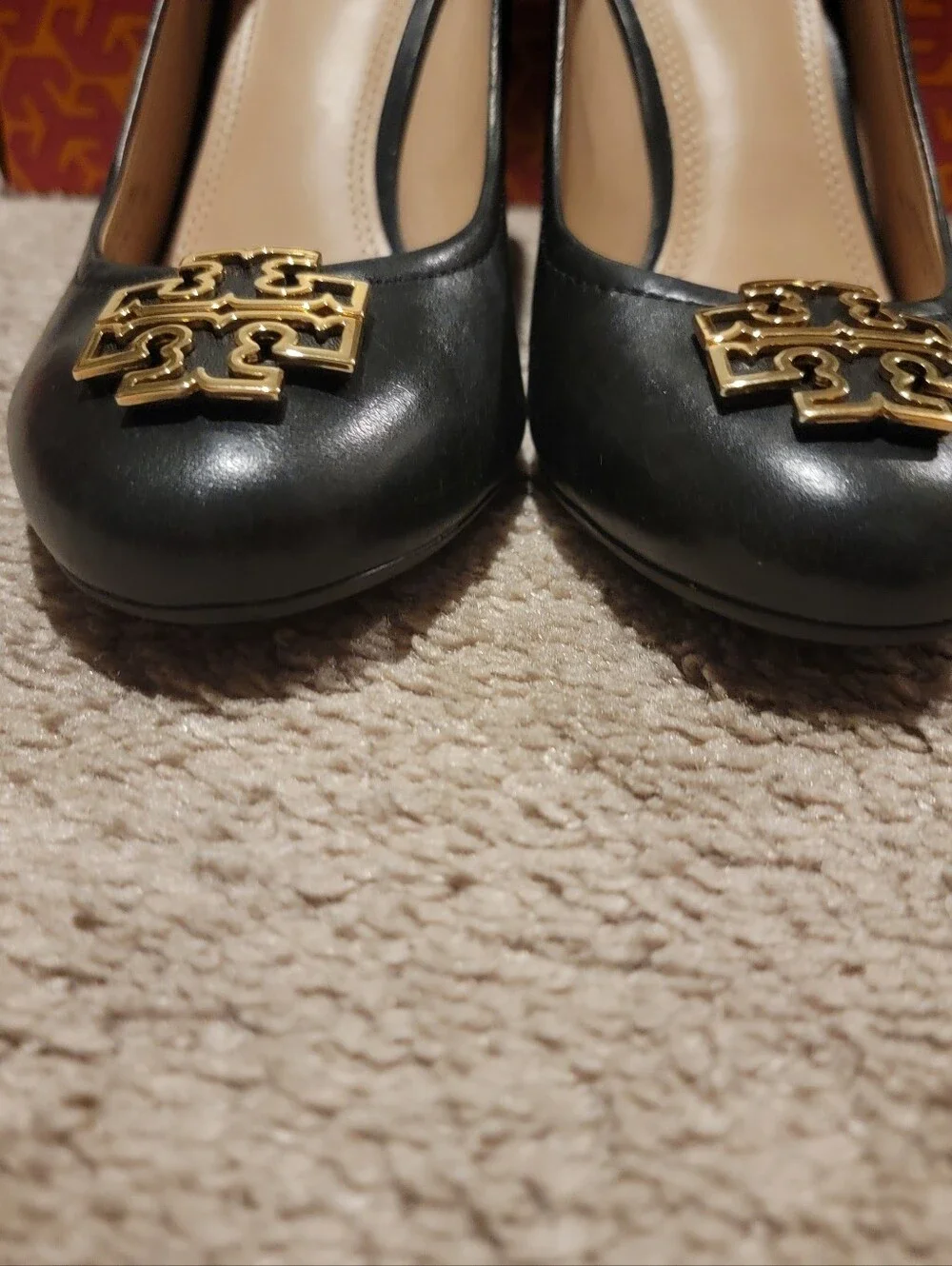 Tory Burch Melinda Wedge Pumps Heels Black Size 10